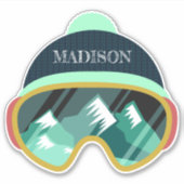 Sticker Nom personnalisé Masque de ski (Devant)