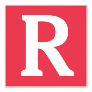 Sticker Nom personnalisé Monogramme Initiales Rouge Blanc 