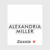 Sticker Nom personnalisé Monogramme moderne Black Sans Ser (Feuille)