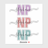 Sticker Nom personnalisé NP Nurse Praticien Personnalisé (Feuille)