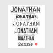 Sticker Nom personnalisé Ordinateur portable Distressed Tu (Feuille)