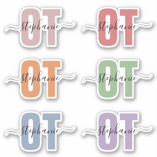 Sticker Nom personnalisé OT ergothérapeute (Devant)