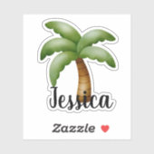 STICKER NOM PERSONNALISÉ PALMIER ARBRE (Feuille)