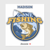 Sticker Nom personnalisé Pêche terminée (Feuille)