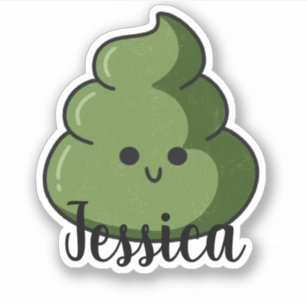 STICKER NOM PERSONNALISÉ POOP VERT