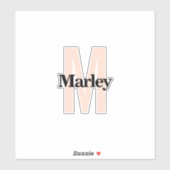 Sticker Nom personnalisé Portable de logo Monogramme moder (Feuille)