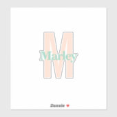 Sticker Nom personnalisé Portable de logo Monogramme moder (Feuille)