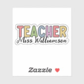 Sticker Nom personnalisé Professeur Colorful Appréciation  (Feuille)