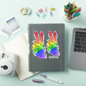 Sticker Nom personnalisé Rainbow Peace (Couverture iPad)