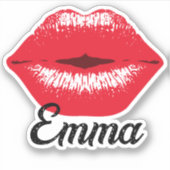 Sticker Nom personnalisé Rouge Foncé Cool Rouge à lèvres L (Devant)