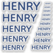 Sticker Nom personnalisé Royal Blue 15 Tailles simples (Devant)