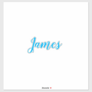 Sticker Nom personnalisé Simple Bleu Blanc Cool tendance