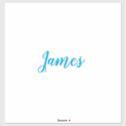 Sticker Nom personnalisé Simple Bleu Blanc Cool tendance (Feuille)