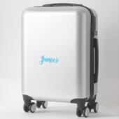 Sticker Nom personnalisé Simple Bleu Blanc Cool tendance (Sur valise)