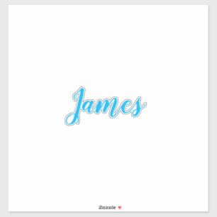 Sticker Nom personnalisé Simple Blue White Cool tendance