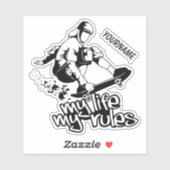 Sticker Nom personnalisé Skateboard (Feuille)