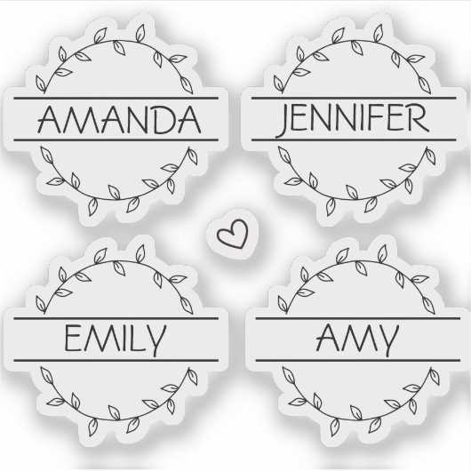 Sticker Nom personnalisé transparent écrit à la main (Devant)