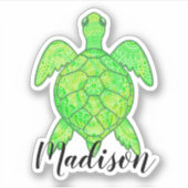 Sticker Nom personnalisé Zen Mandala Turtle (Devant)