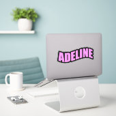 Sticker Nom personnel Adeline (Ordinateur portable sur le bureau)