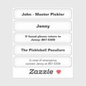 Sticker Nom Pour Pickleball Paddle Edge - Personna (Feuille)