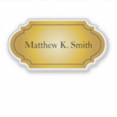 Sticker Nom professionnel élégant Gold (Devant)