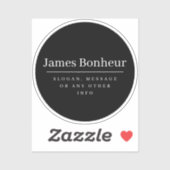 Sticker Nom professionnel moderne simple | Noir (Feuille)