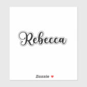 Sticker Nom Rebecca - Calligraphie manuscrite (Feuille)