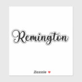 Sticker Nom Remington - Calligraphie manuscrite (Feuille)