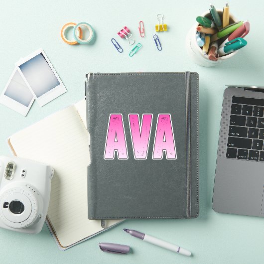 Sticker Nom rose Ava (Couverture iPad)