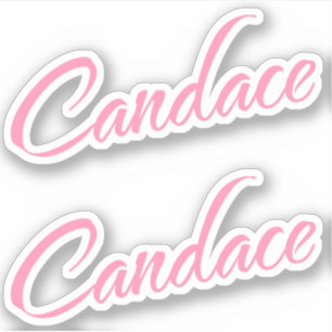 Sticker Nom rose chandelle x2