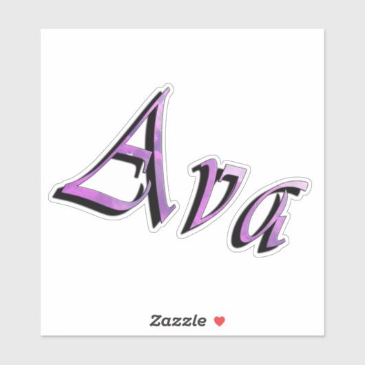 Sticker Nom Rose Violet Ava, (Feuille)