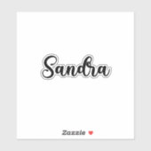 Sticker Nom Sandra - Calligraphie manuscrite (Feuille)