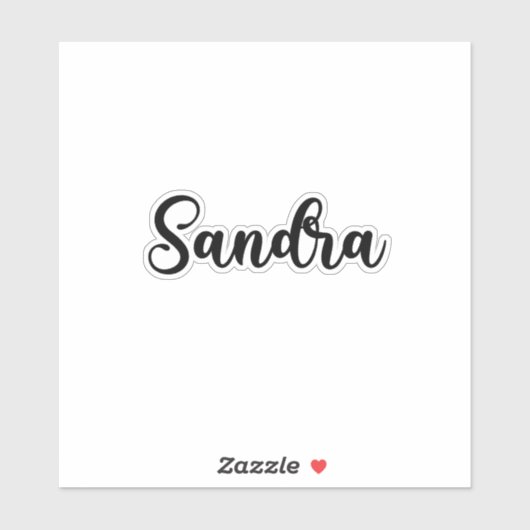 Sticker Nom Sandra - Calligraphie manuscrite (Feuille)