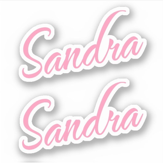 Sticker Nom Sandra en rose x2 (Devant)