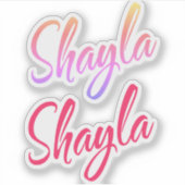 Sticker Nom Shayla lettre cursive x2 (Devant)