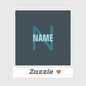 Sticker Nom simple en gras personnalisable en monogramme (Feuille)