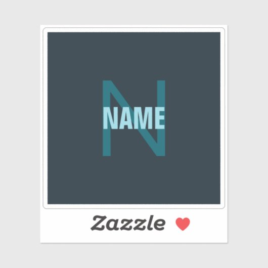 Sticker Nom simple en gras personnalisable en monogramme (Feuille)