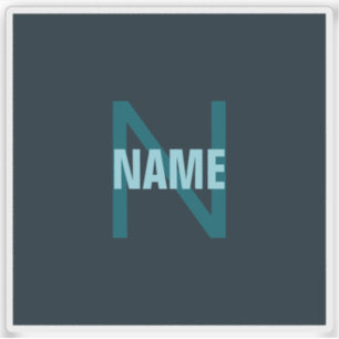 Sticker Nom simple en gras personnalisable en monogramme