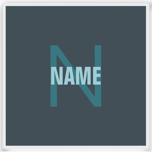 Sticker Nom simple en gras personnalisable en monogramme (Devant)