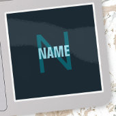 Sticker Nom simple en gras personnalisable en monogramme