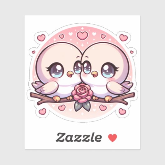 Sticker Nom : Sweet Lovebirds (Feuille)
