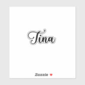 Sticker Nom Tina - Calligraphie manuscrite (Feuille)