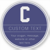 Sticker Nom unique et Modèle monographique | Bleu Marine (Devant)