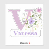 Sticker Nom Vanessa avec l'autocollant découpé à la lettre (Feuille)