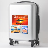 Sticker Nom Voyage à ...?! Voyage Avion & Voiture Valise (Sur valise)