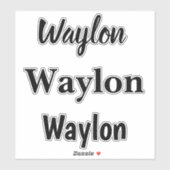 Sticker Nom Waylon En Courbe, (Feuille)