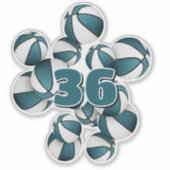 Sticker nombre de maillots grappe de basketballs blancs tu (Devant)