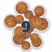 Sticker nombre de maillots pour enfants groupe de basket-b (Devant)