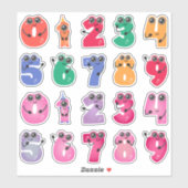 Sticker Nombre de monstres mignons (Feuille)