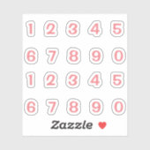 Sticker Nombres roses (Feuille)